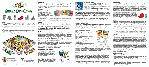 MasterPieces Opoly Board Games - The Wizard of Oz Emerald City Opoly - Officially Licensed Board Games for Adults, Kids, & Family