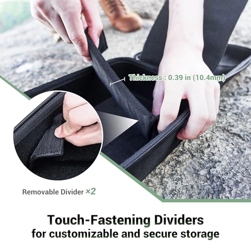 JJC Hard Camera Case Bag for Canon Rebel T7 EOS R5 R6 Sony A7 V IV w/Lens | Waterproof EVA Shell, Includes Two Removable Drivers & Shoulder Strap, Dual-Zippered Closure, Mesh Pocket, Travel Friendly