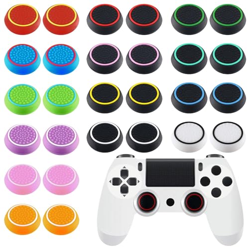 28 Pcs Controller Thumb Grips Set, Joystick Caps, Thumb Grip Cover Joystick Button Caps Controller Assist Silicone Accessories Replacement Parts