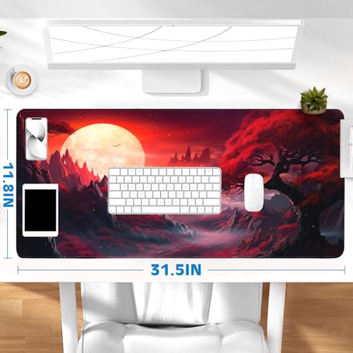 Gaming Mouse Pad, Desk Mat for Keyboard and Mouse, Large Mouse Pad for Desk, Computer Mousepad - color: Full Moon 2