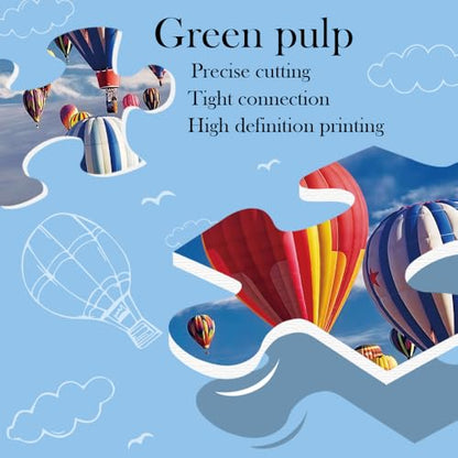 Jigsaw Puzzles for Adults 1000 Pieces, Hot Air Balloon Puzzle, Impossible Difficult Hard Fun 1000 Piece Jigsaw Puzzles for Adults 27" x 20" - color: Hot Air Balloon