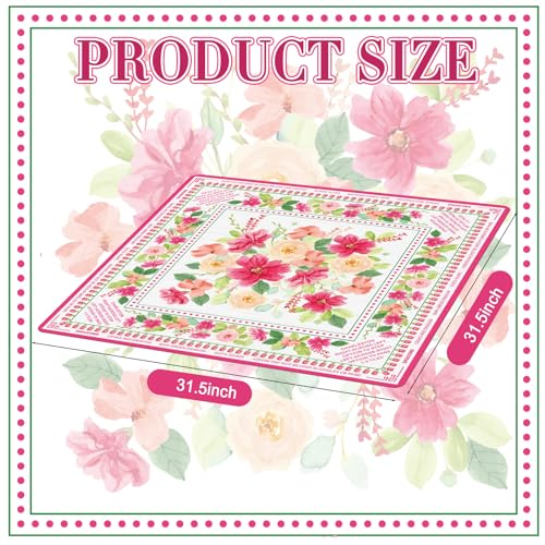 Drydiet Floral Mahjong Mat with Rules Non-Slip Noise Reduction Gaming Mat for Table Cover Card Board Tile Poker Dominoes (31.5" X 31.5") - size: 31.5" X 31.5"