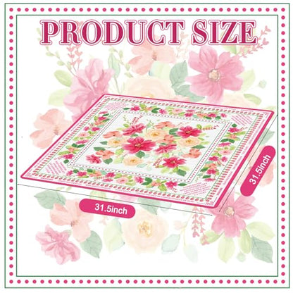 Drydiet Floral Mahjong Mat with Rules Non-Slip Noise Reduction Gaming Mat for Table Cover Card Board Tile Poker Dominoes (31.5" X 31.5") - size: 31.5" X 31.5"