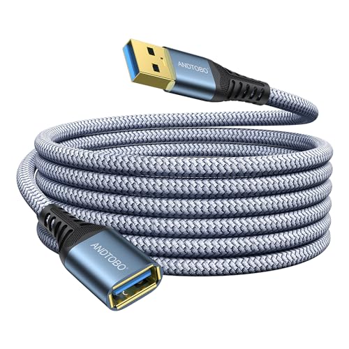 ANDTOBO 10FT USB Extension Cable, USB 3.0 Type A Male to Female Extender Cables High-Speed Data Transfer 5Gbps Compatible with Gamepad, Printer, Webcam, USB Keyboard, Flash Drive, Hard Drive - size: 9.8 ft