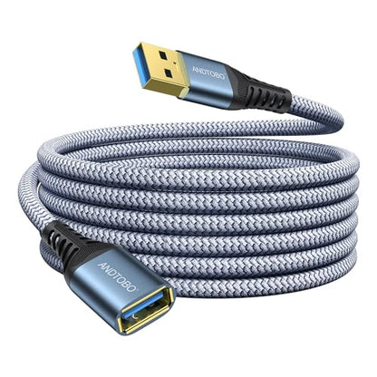ANDTOBO 10FT USB Extension Cable, USB 3.0 Type A Male to Female Extender Cables High-Speed Data Transfer 5Gbps Compatible with Gamepad, Printer, Webcam, USB Keyboard, Flash Drive, Hard Drive - size: 9.8 ft