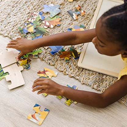 Melissa & Doug Dinosaurs Wooden Jigsaw Puzzle with Storage Tray (24 pcs) - style: Dinosaurs