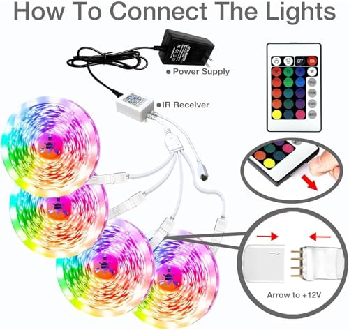 dalattin Led Lights for Bedroom 400ft, Smart Led Strip Lights with App Control Remote, RGB LED Light Strips, 24V Led Strip Lights for Room and Holiday Decoration(4 Rolls of 100ft) - size: 400FT