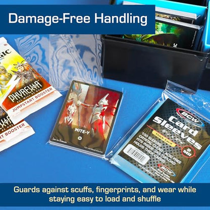 BCW Thick Trading Card Sleeve - 500 ct | Crystal Clear Polypropylene Protective Sleeves for Collectible Cards | Card Protector Sleeves Holds Trading Cards Up To 240pt | Fits Thick-Card Topload Holders