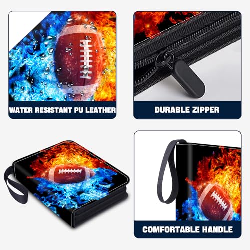 Football Card Binder with Sleeves,9-Pocket Trading Card Holder Card Collectors Album Hold Up to 900 Cards,Card Folder for Football Baseball Basketball Sport Trading Cards, TCG, MTG, PTG Games - color: Football-900