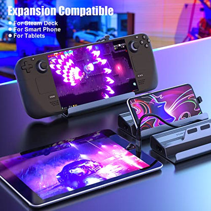 Docking Station for Steam Deck/ROG Ally, 7-in-1 Steam Deck Dock with HDMI 2.0,DP1.2 4K@60Hz, Gigabit Ethernet, 3 USB 3.0 and 100W PD Fast Charging Port, Compatible with Steam Deck