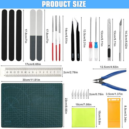 Professional 25PCS Gundam Model Tools Kit Hobby Building Tools Craft Set Gundam Modeler Basic Tools for Basic Model Building, Repairing and Fixing - color: 25pcs