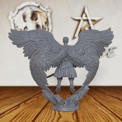 AUSPDICE 32mm Winged Celestial Guardian Unpainted DND Miniature AS503 | Solar Warrior Resin Fantasy Figure with Sword and Four Wings for Dungeons and Dragons, TTRPG Games and Dungeon Masters