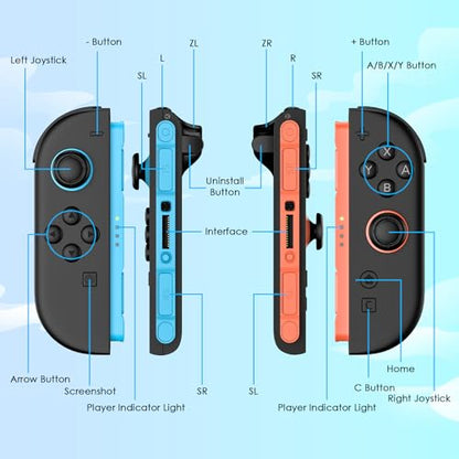 Ncanoi Compatible with Nintendo Switch 2 Controllers, Wireless Replacement Controller for Switch 2, Support Rumble/Motion Controls/Gamechat/Mouse Mode