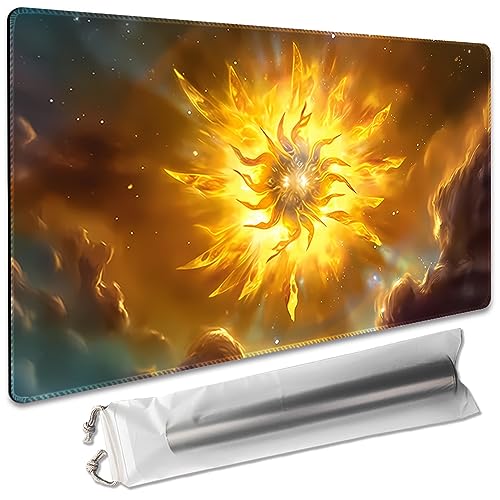 Board Game 14x24in MTG Playmat Compatible for OCG CCG RPG TCG Playmats (Bright Order) - color: Bright Order