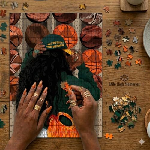 Smard Art 1000 Piece Puzzle for Adults, Jigsaw Puzzle Fashion and Basketball Theme, Fun Puzzles for Adults, Puzzles for Adults 1000 Pieces 18x24 Family Puzzle