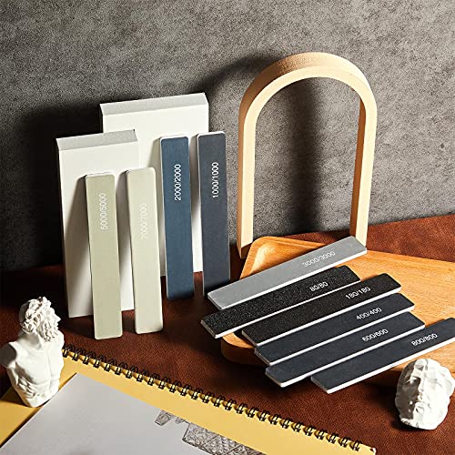 Honoson 20 Pcs Sanding Sticks for Plastic Models 3D Print Polishing Sticks Assorted Metal and Wood Sanding Tools Accessory for Model Craft Amateur Beginner(Low Grits Rating,Classic Style) - style: Classic Style