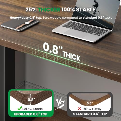 SIAGO 48 x 24 Inch Electric Standing Desk, 0.8 Inch Thick Tabletop | Smooth Height Adjustment, 200lbs Stability, 3 Memory Presets, Cable Management, Pre-Labeled Easy Assembly - color: Walnut, size: 48 x 24 Inch