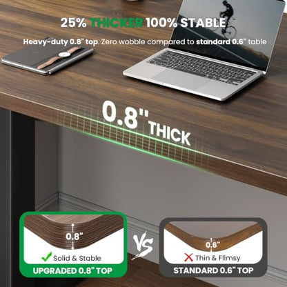 SIAGO 48 x 24 Inch Electric Standing Desk, 0.8 Inch Thick Tabletop | Smooth Height Adjustment, 200lbs Stability, 3 Memory Presets, Cable Management, Pre-Labeled Easy Assembly - color: Walnut, size: 48 x 24 Inch