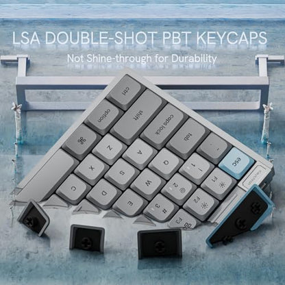 Keychron J9 Ultra 8K Polling Rate Ultra-Slim Compact Wireless (2.4 GHz & Bluetooth) ZMK & Launcher 480-Hr Battery PBT Keycaps with Low-profile Silent Red Switches for Mac Windows Linux (Hot-swappable) - color: Hot-swappable Silent Red Switch