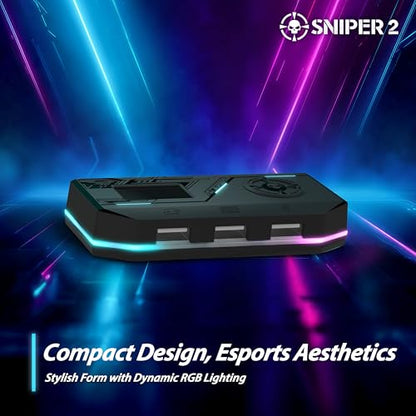 Brook Sniper 2 Keyboard and Mouse Adapter for PS5 PS4 Xbox Series X|S Xbox One Switch Switch 2 PC Mobile – RGB Lighting, Smart Macro, Controller Tuning, OTA Update