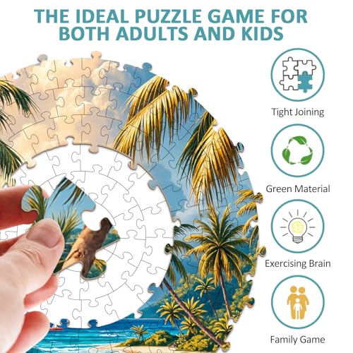 Summer Puzzles for Adults 1000 Pieces, Seaside Scenery Jigsaw Puzzles 1000 Pieces for Adults, Puzzles with Letters On Back, Challenging Family Game, 26.5 x 26.5in - color: Summer Scenery