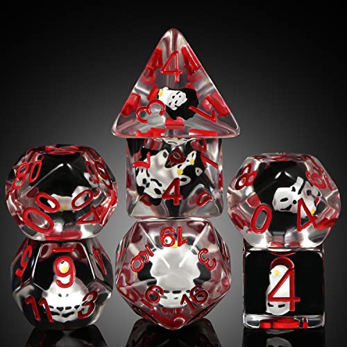 Penguin D&D Dice Set, DNDND 7PCS Resin Dragon Dice Set with Velvet Bag for D&D Role Playing Games and Tabletop Games（Penguin - color: Penguin