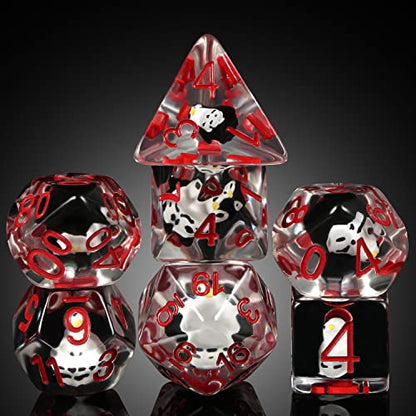 Penguin D&D Dice Set, DNDND 7PCS Resin Dragon Dice Set with Velvet Bag for D&D Role Playing Games and Tabletop Games（Penguin - color: Penguin