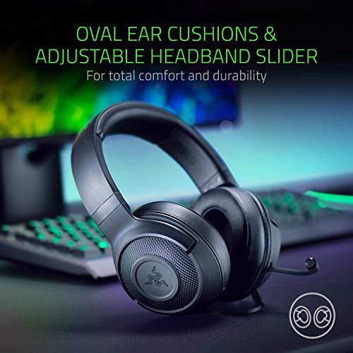 Razer Kraken X Ultralight Gaming Headset: 7.1 Surround Sound - Lightweight Aluminum Frame - Bendable Cardioid Microphone - for PC, PS4, PS5, Switch, Xbox One, Xbox Series X|S, Mobile - Black - color: Classic Black