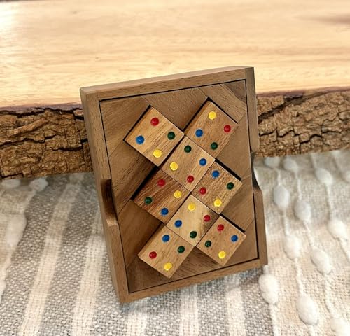 Color Match 8 Pieces Challenging Wooden IQ Puzzle Fun Play and Gift Brain Teaser Game for Adults and Teens - style: 8 Pieces Color Match