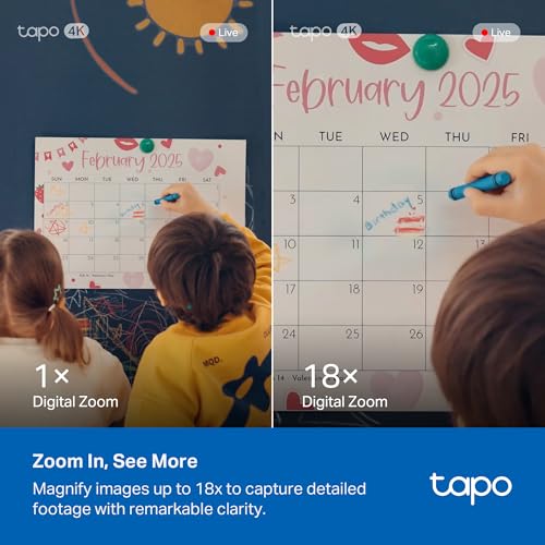 Tapo 4K Indoor Pan/Tilt Wired Security Camera - Works as a Baby Monitor, Person/Pet Detection, Facial Recognition, 360° AI Motion Tracking, Subscription-Free Local Storage or Optional Cloud, C260 - style: 4K 8MP
