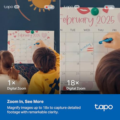 Tapo 4K Indoor Pan/Tilt Wired Security Camera - Works as a Baby Monitor, Person/Pet Detection, Facial Recognition, 360° AI Motion Tracking, Subscription-Free Local Storage or Optional Cloud, C260 - style: 4K 8MP