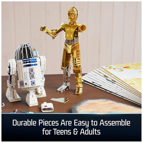 4D Build Star Wars C-3PO & R2-D2 Droid 3D Puzzle Model Kit, Room Display | 416 Premium Cardstock Pieces, No Tools Required, Immersive 3D Building Hobby, Ultimate Collectible Fan Gift For Ages 12+ - style: C-3PO & R2-D2 416 pcs