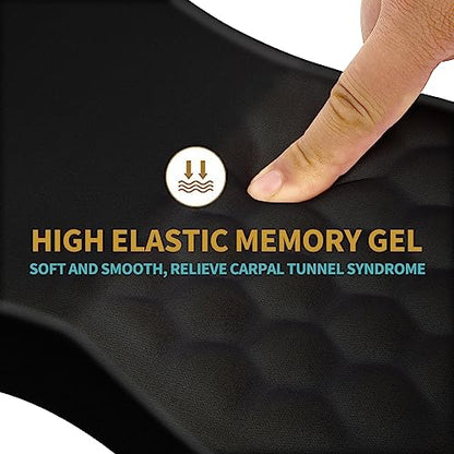 Hokafenle Ergonomic Mouse Pad Wrist Support with Massage Design, Wrist Rest Pain Relief Mousepad with Memory Foam&Non-Slip PU Base, Mouse Pads for Wireless Mouse & Desk (12x8 inch,Black) - color: HK001-Black