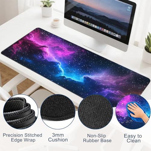 Gaming Mouse Pad, Desk Mat for Keyboard and Mouse, Large Mouse Pad for Desk, Computer Mousepad - color: Starry Sky 5