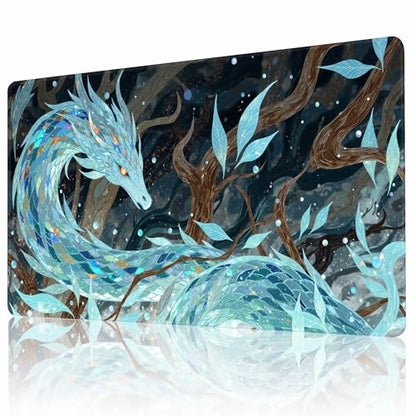 MTG Playmat Non-Slip Rubber Backing Printing Commander Board Game Desk Mat Duel Mat TCG PTCG Playmat 24x14 inches and Free Storage Bags (Snake, 24"X14") - color: Snake, size: 24"X14"