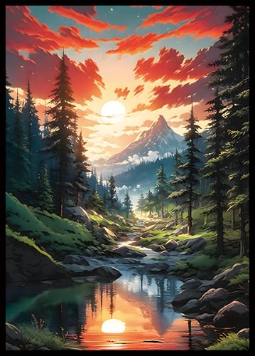 MTG Card Sleeves - Taiga(Red Green) - Fantasy Dual Lands Series - Ultra Clear Front & Matte Finish Back, 100 Count Standard Size TCG Art Sleeves for Magic The Gathering - color: Taiga(red Green)