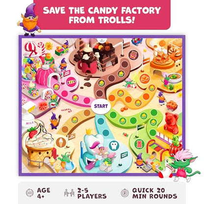 Candy Factory Board Game for Kids 4-6 Year Old & Family, No Reading Needed | Fun beginner-friendly adventure in the land of candy, candy-themed educational toy for family game night & classroom