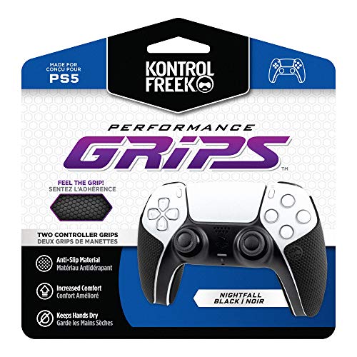 KontrolFreek Performance Grips for PlayStation 5 (PS5) Controller (Nightfall Black) - color: Nightfall Black