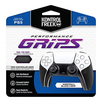 KontrolFreek Performance Grips for PlayStation 5 (PS5) Controller (Nightfall Black) - color: Nightfall Black