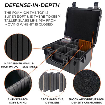 Graded Card Case Holds 106 PSA Slabs, Premium Storage Box - color: Black