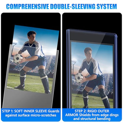 DEDC 100 Top Loaders Thick Card Load Holder Storage for Trading Cards Sports Sleeves 3" x 4" Hard Plastic 130 Pt Protective Toploaders Rigid Memorabilia Collectibles - size: 130pt