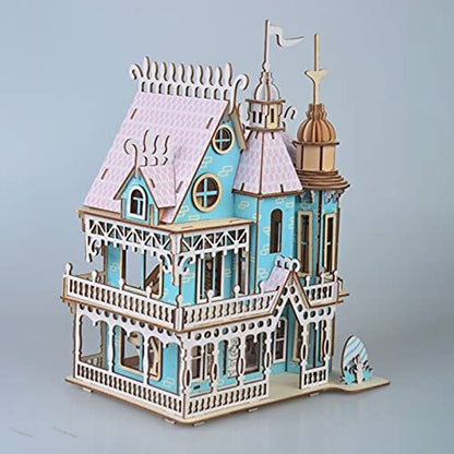 3D Puzzle Dollhouse for Kids, 3D Jigsaw Dollhouse Puzzle for Girls - Educational Paper Craft Toys for Game Xmas Birthday Easter Gifts, Easy to Assemble ，174pcs - color: Dream Villa