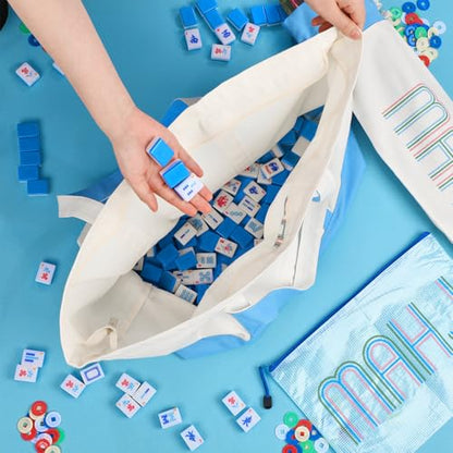 Ceenna American Mahjong Set with Carrying Bag,American,Blue - color: Blue