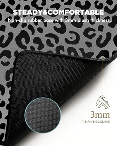 Mouse Pad, Desk Mat, 31.5x11.8in Large Mousepad, Leopard Print | Desk Pad with Stitched Edge & Rubber Non-Slip Bottom, Gaming Mouse Pad, Extended Mousepad for Home, Office - color: Leopard Print