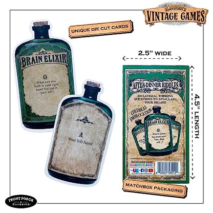 Front Porch Classics Brain Elixir – After Dinner RIDDLES Cards, Package may vary