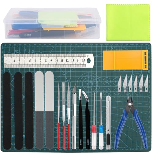 Professional 25PCS Gundam Model Tools Kit Hobby Building Tools Craft Set Gundam Modeler Basic Tools for Basic Model Building, Repairing and Fixing - color: 25pcs
