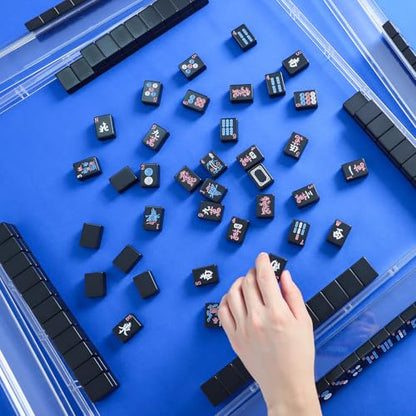 American Mahjong Tiles (1.2”,Tiles Only), 166 Mahjong Tile Set with Black Color (Tiles Only) - color: Black