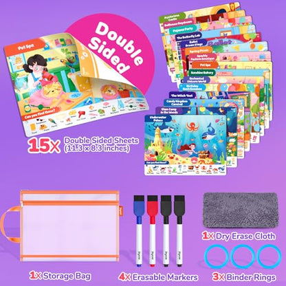 JoyCat Seek & Find Game Book, Educational Toys for Girls Ages 3-6 | Preschool Learning Activities for Toddlers & Kids, Christmas Road Trip Travel Toys for Car & Airplane, Gifts for 3-6 Olds - style: 3. Seek & Find Girls