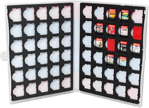 UniKeep Game Case for Nintendo Switch Cartridges - Holds 60 Games Securely in Foam (black and stripes) - color: black and stripes