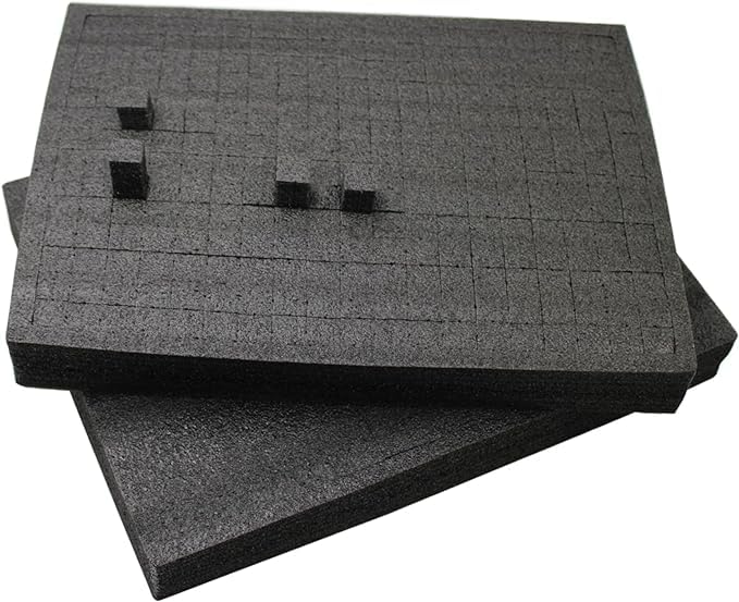 Polyurethane Foam Sheet 16 x 12 x 2 Inch | Cuttable Foam Inserts, Pluck Pre Cube Sheet, Bottom Use for Board Game Box Cases Storage Drawer